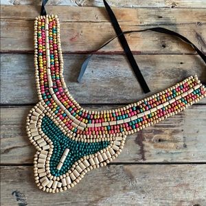 Hand beaded choker.